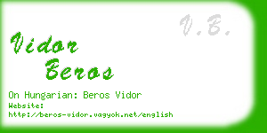 vidor beros business card